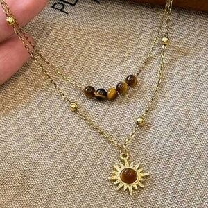 BRAND NEW ** Gold Sun Pendant Necklace